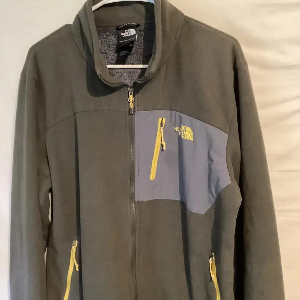 1841Vintage The North Face Men Chimborazo Jacket Sherpa Fleece Olive Green Large